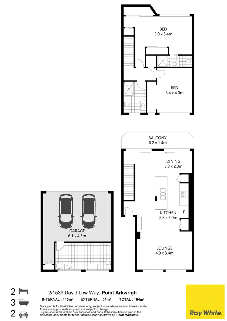 Floorplan of Homely unit listing, 2/1539 David Low Way, Point Arkwright QLD 4573