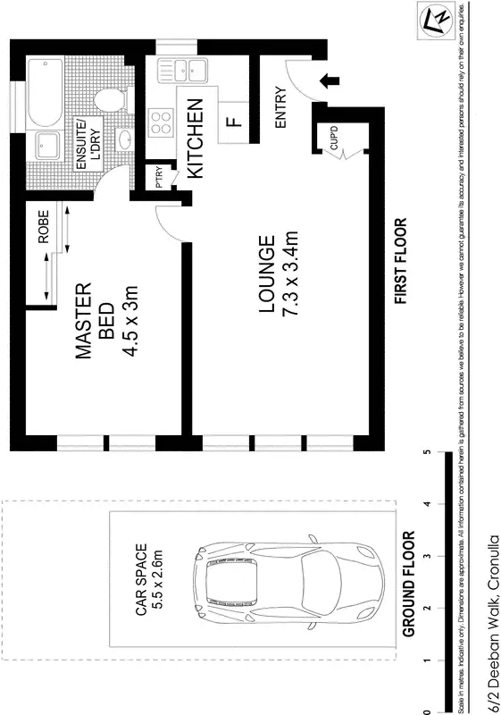 Floorplan of Homely apartment listing, 6/2 Deeban Walk, Cronulla NSW 2230