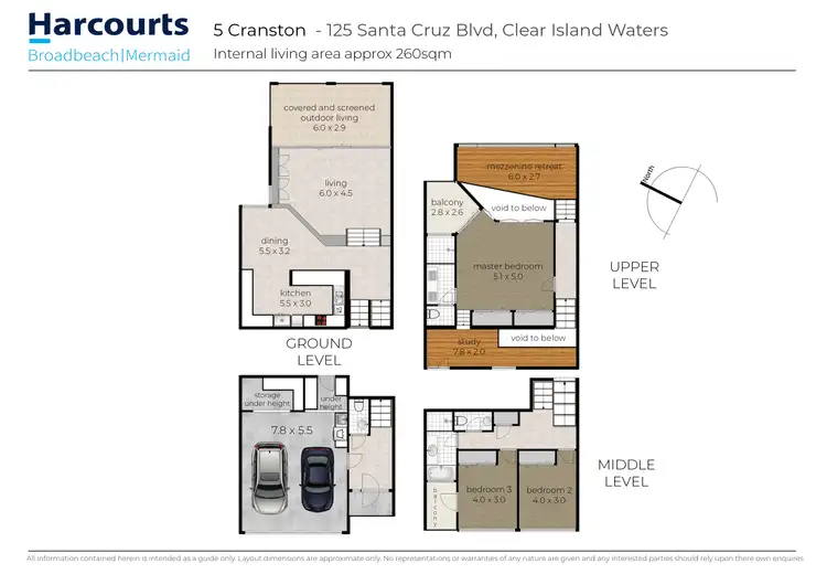 Floorplan of Homely villa listing, 5 Cranston/125 Santa Cruz Boulevard, Clear Island Waters QLD 4226