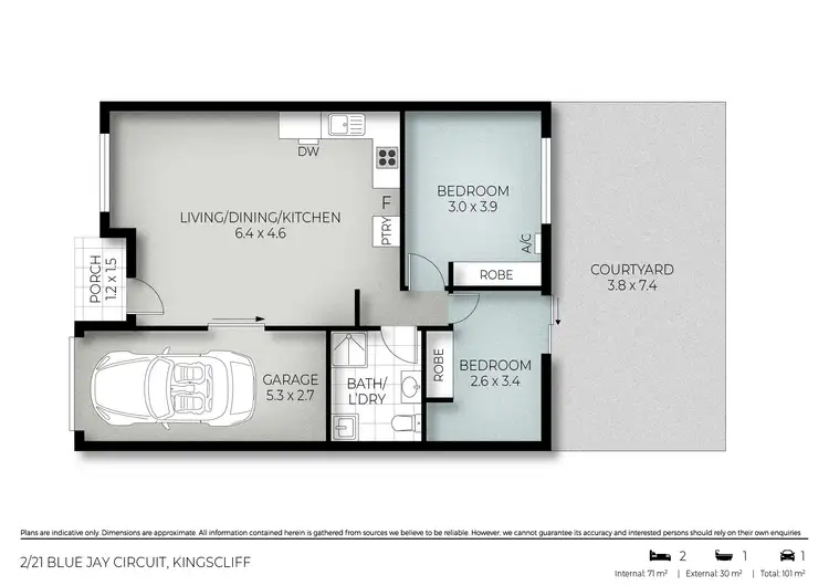 Floorplan of Homely villa listing, 2/21 Blue Jay Circuit, Kingscliff NSW 2487
