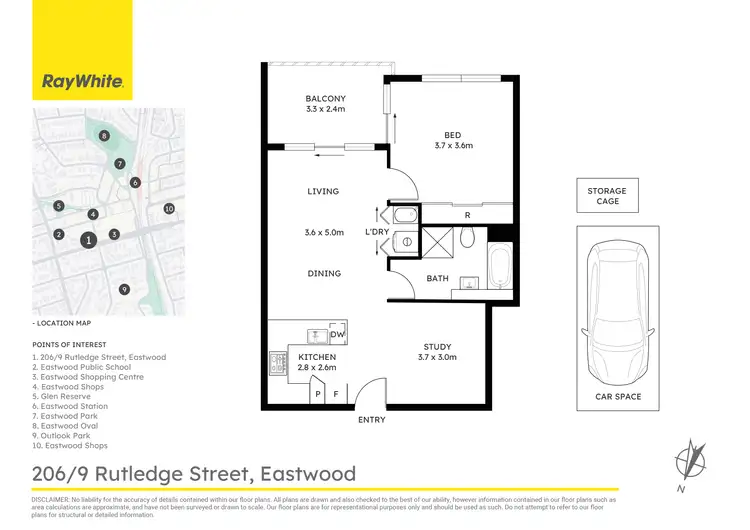 Floorplan of Homely apartment listing, 206/9 Rutledge Street, Eastwood NSW 2122