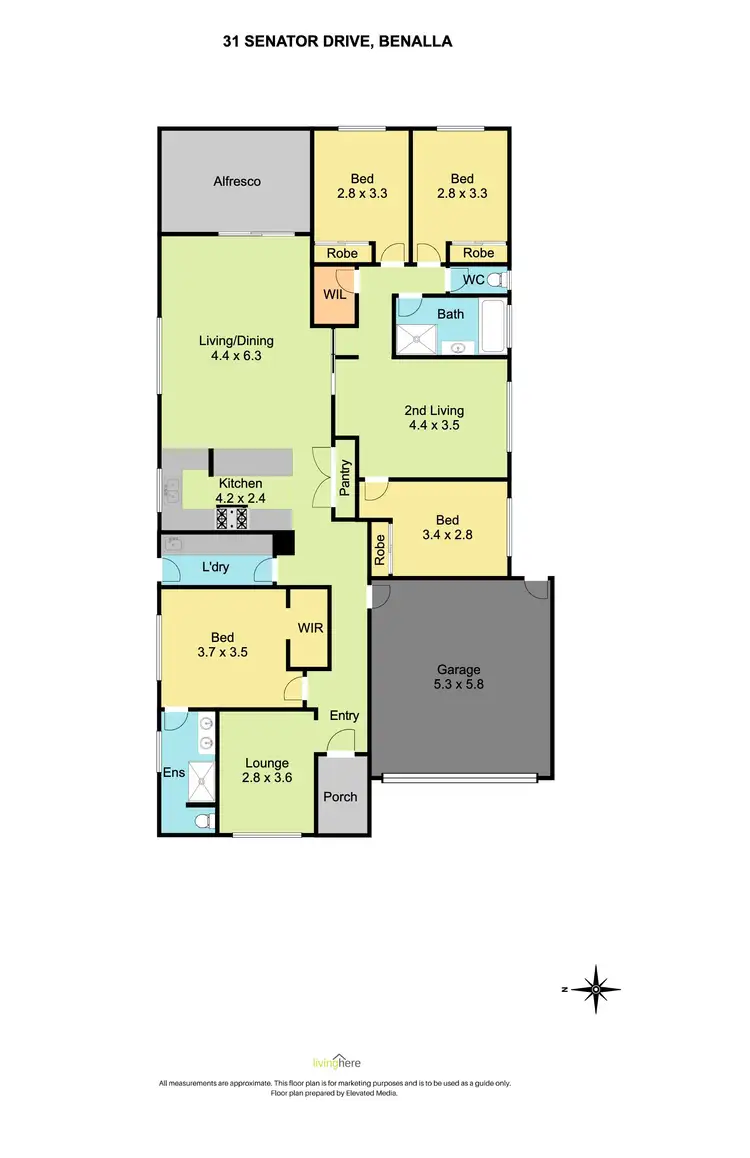 Floorplan of Homely house listing, 31 Senator Drive, Benalla VIC 3672