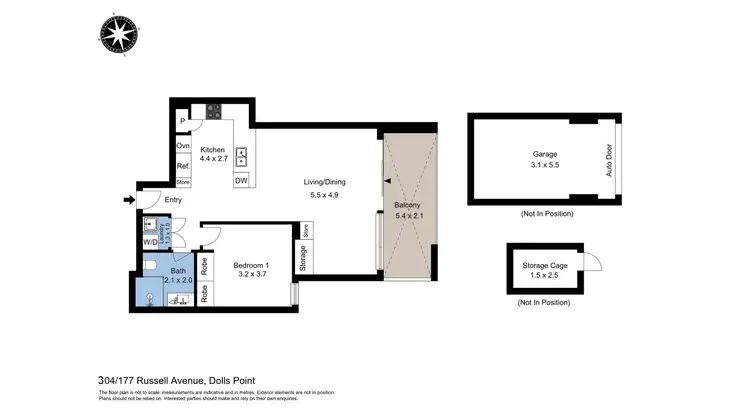 Floorplan of Homely apartment listing, 304/177 Russell Ave, Dolls Point NSW 2219