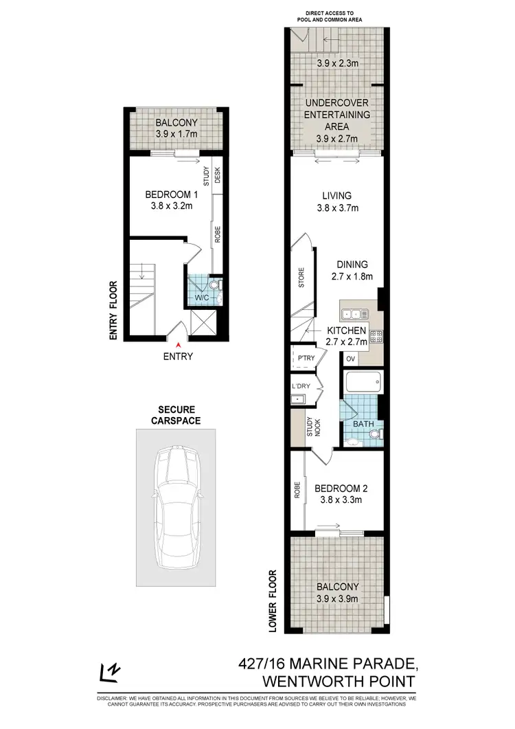 Floorplan of Homely apartment listing, 427/16 MARINE PARADE, Wentworth Point NSW 2127