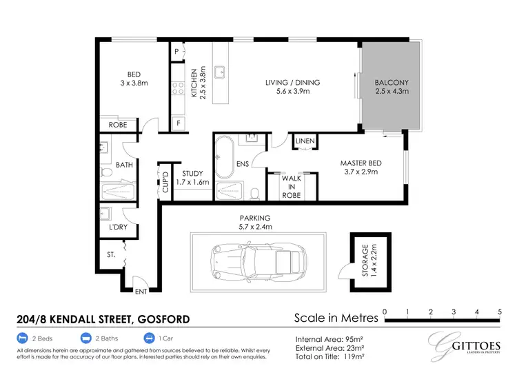 Floorplan of Homely apartment listing, 204/8 Kendall Street, Gosford NSW 2250