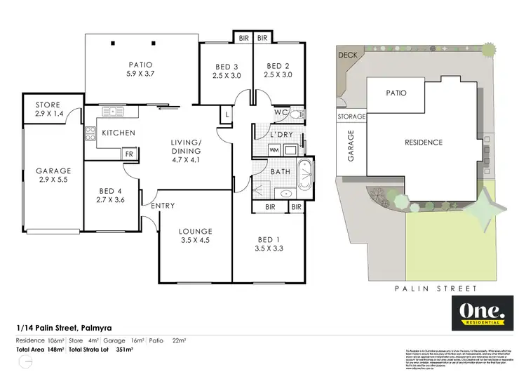 Floorplan of Homely house listing, 1/14 Palin Street, Palmyra WA 6157
