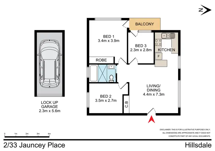 Floorplan of Homely unit listing, 2/33 Jauncey Place, Hillsdale NSW 2036