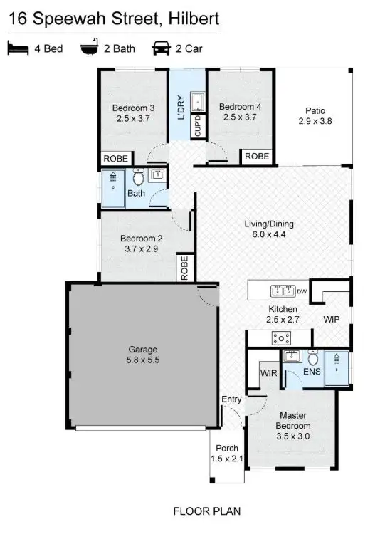 Floorplan of Homely house listing, 16 Speewah Street, Hilbert WA 6112