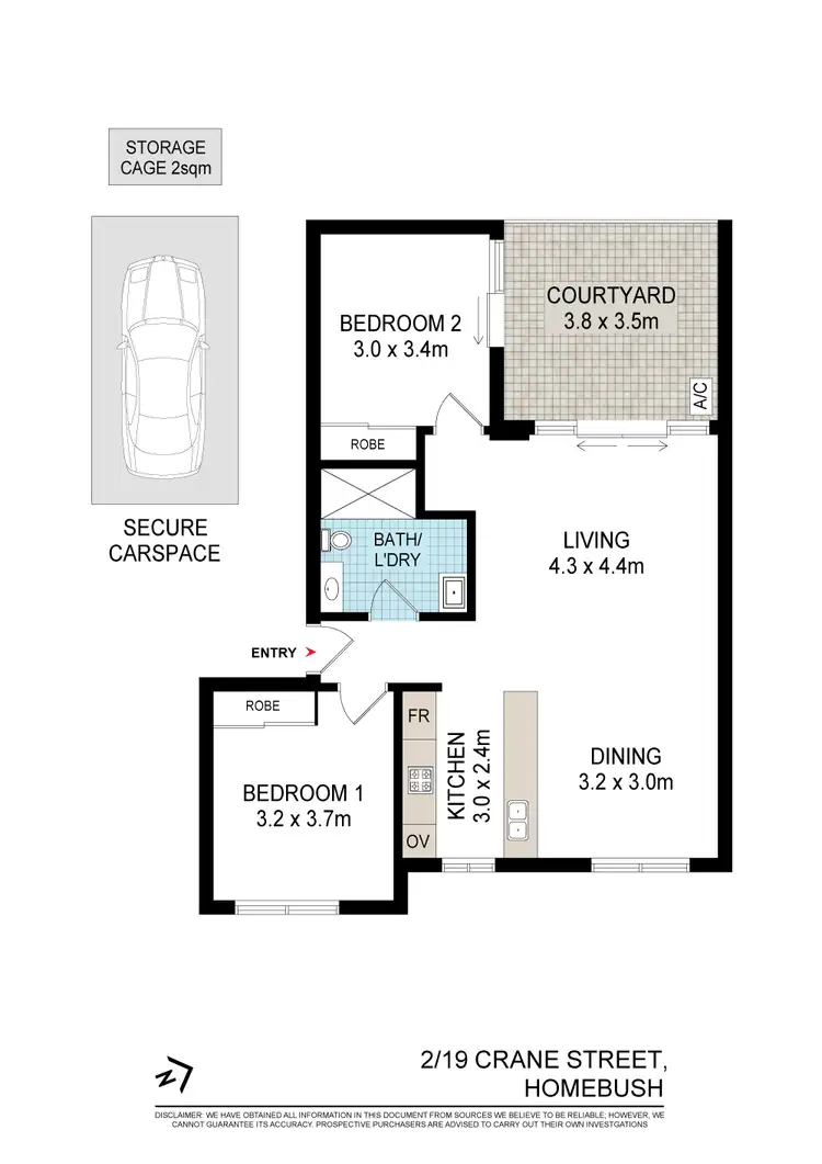 Floorplan of Homely apartment listing, 2/19 CRANE STREET, Homebush NSW 2140