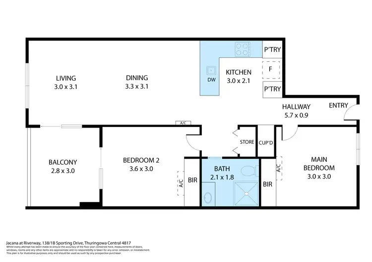 Floorplan of Homely unit listing, 138/1B Sporting Drive, Thuringowa Central QLD 4817