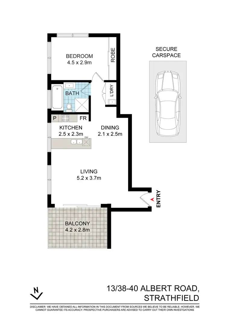 Floorplan of Homely apartment listing, 13/38-40 Albert Road, Strathfield NSW 2135