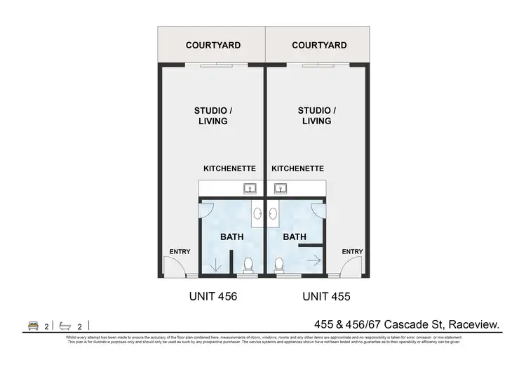 Floorplan of Homely block of units listing, Units 455 & 456 / 67 Cascade Street, Raceview QLD 4305