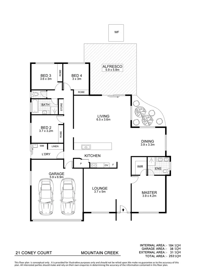 Floorplan of Homely house listing, 21 Coney Court, Mountain Creek QLD 4557