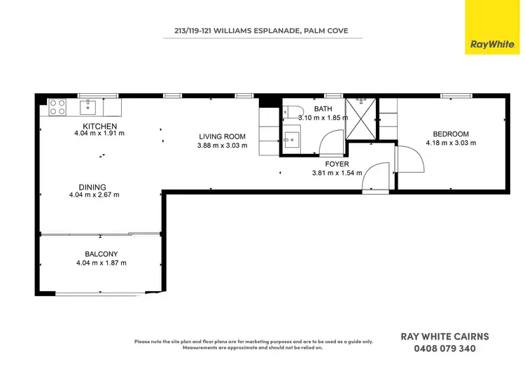 Floorplan of Homely apartment listing, 213/119-121 Williams Esplanade, Palm Cove QLD 4879