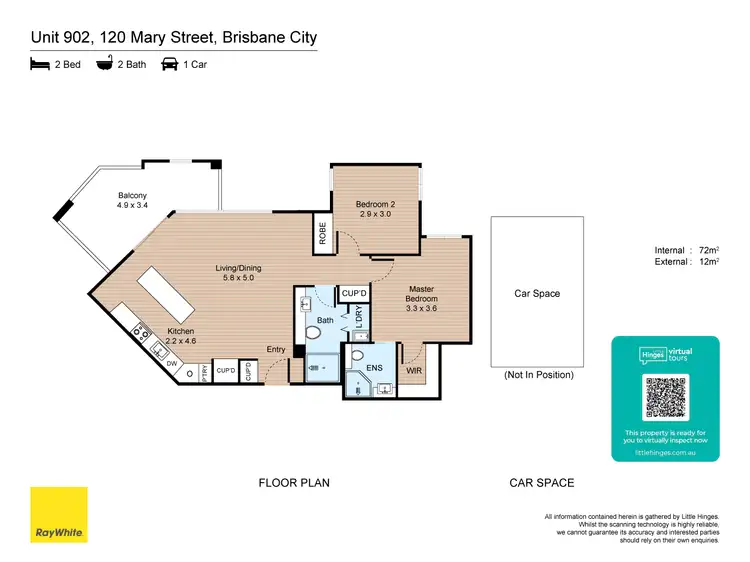 Floorplan of Homely apartment listing, 902/120 Mary Street, Brisbane City QLD 4000