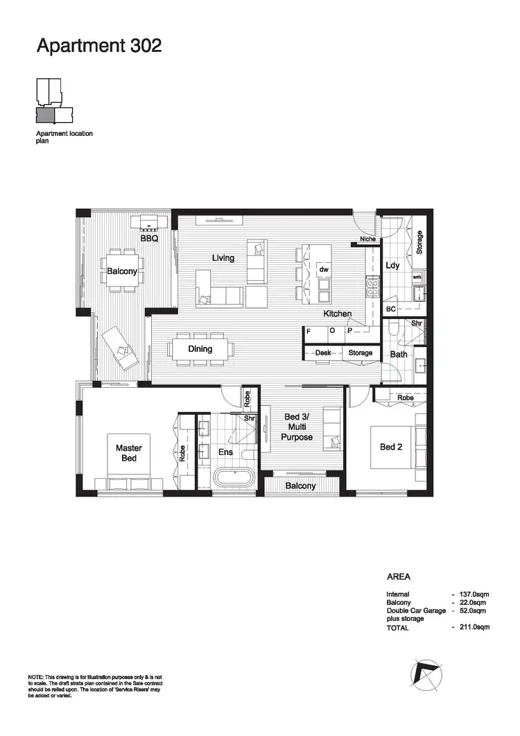 Floorplan of Homely apartment listing, 302/8-10 Parramatta Street, Cronulla NSW 2230