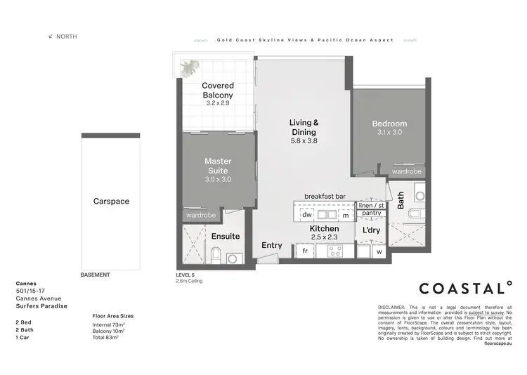 Floorplan of Homely apartment listing, 501/15-17 Cannes Avenue, Surfers Paradise QLD 4217