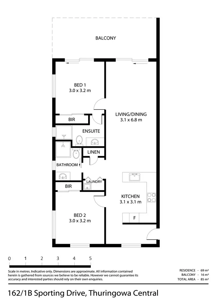 Floorplan of Homely unit listing, 162/1B Sporting Drive, Thuringowa Central QLD 4817