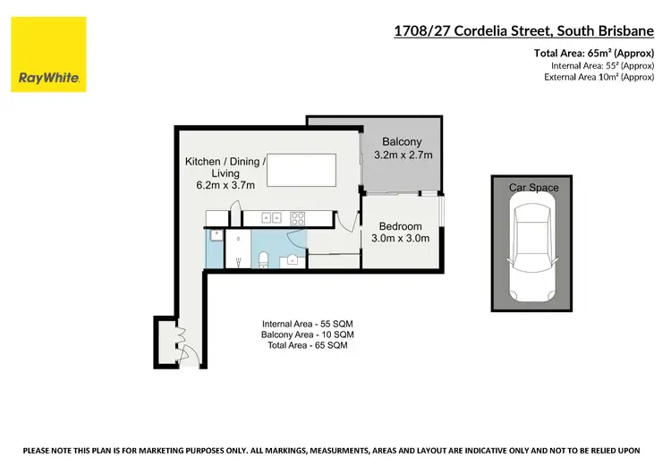 Floorplan of Homely apartment listing, 1708/27 Cordelia Street, South Brisbane QLD 4101