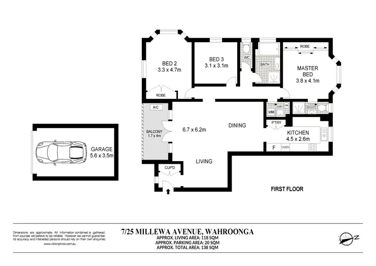 Floorplan of Homely apartment listing, 7/25-29 Millewa Avenue, Wahroonga NSW 2076