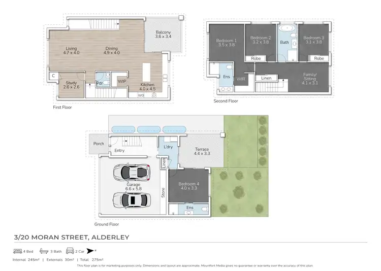 Floorplan of Homely townhouse listing, 3/20 Moran Street, Alderley QLD 4051