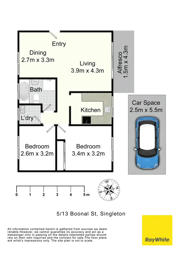 Floorplan of Homely unit listing, 5/13 Boonal Street, Singleton NSW 2330