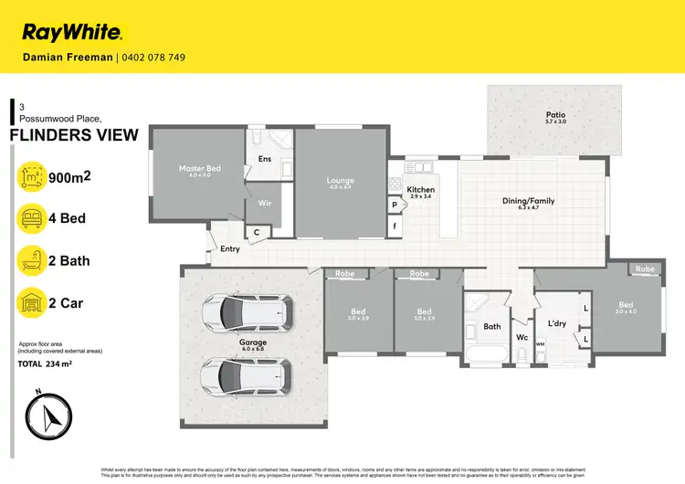 Floorplan of Homely house listing, 3 Possumwood Place, Flinders View QLD 4305
