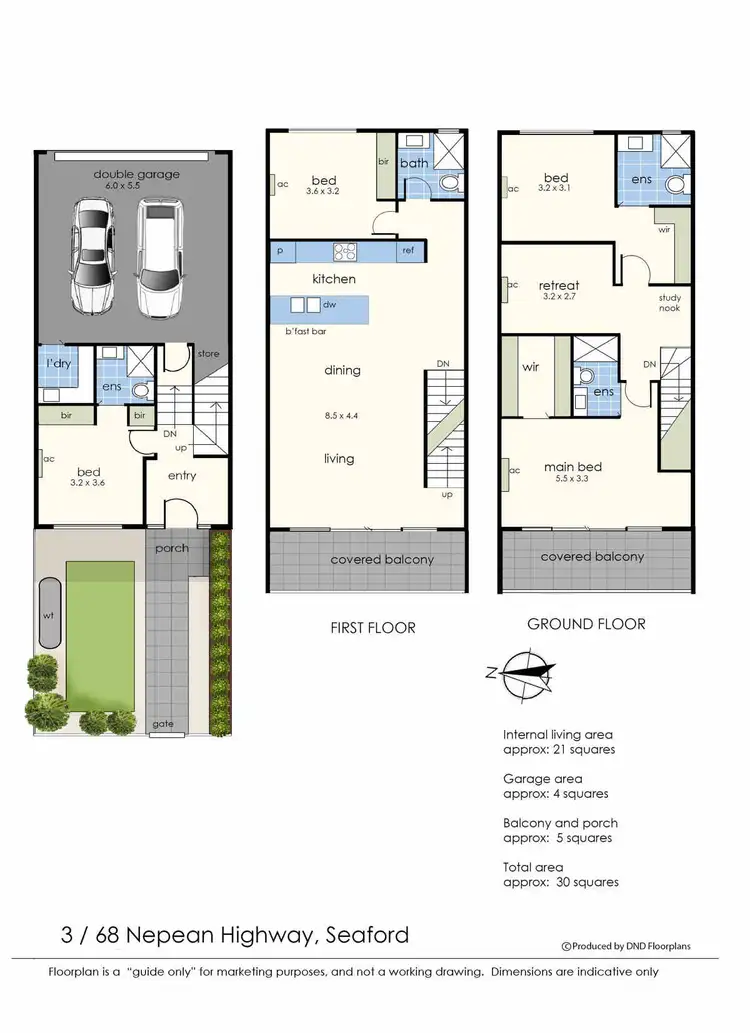 Floorplan of Homely townhouse listing, 3/68 NEPEAN HIGHWAY, Seaford VIC 3198