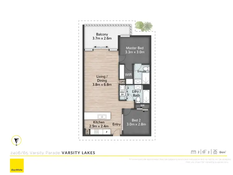 Floorplan of Homely apartment listing, 2406/65 Varsity Parade, Varsity Lakes QLD 4227