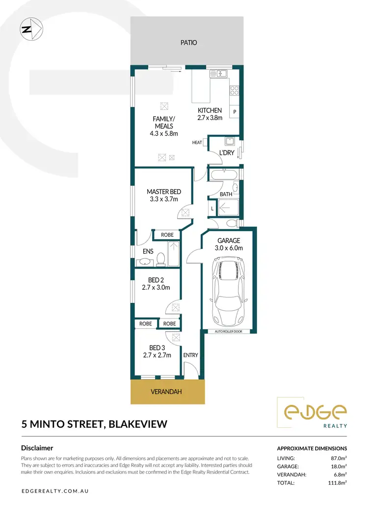 Floorplan of Homely house listing, 5 Minto Street, Blakeview SA 5114