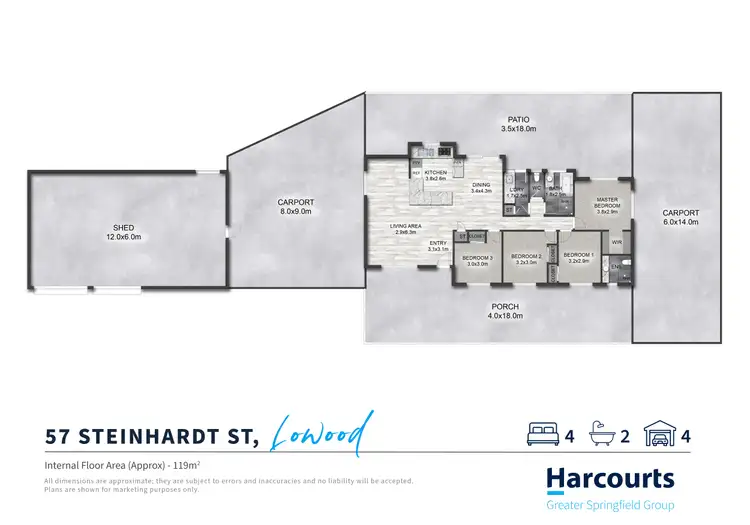 Floorplan of Homely house listing, 57 Steinhardt Street, Lowood QLD 4311