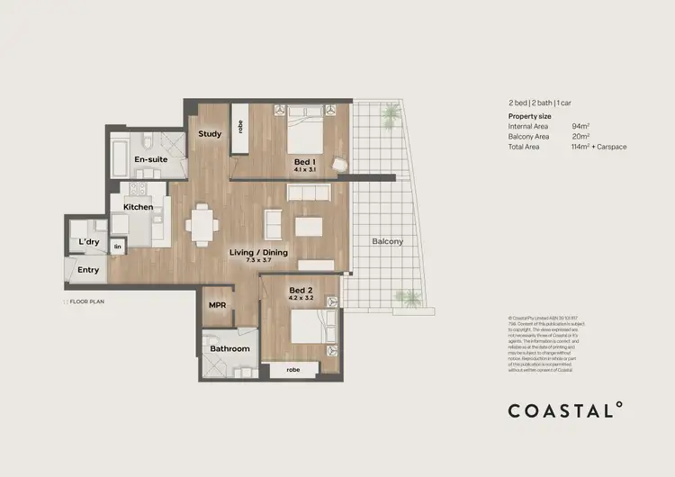 Floorplan of Homely apartment listing, 1711/2 Aqua Street, Southport QLD 4215