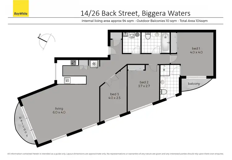 Floorplan of Homely apartment listing, 14/26 Back Street, Biggera Waters QLD 4216