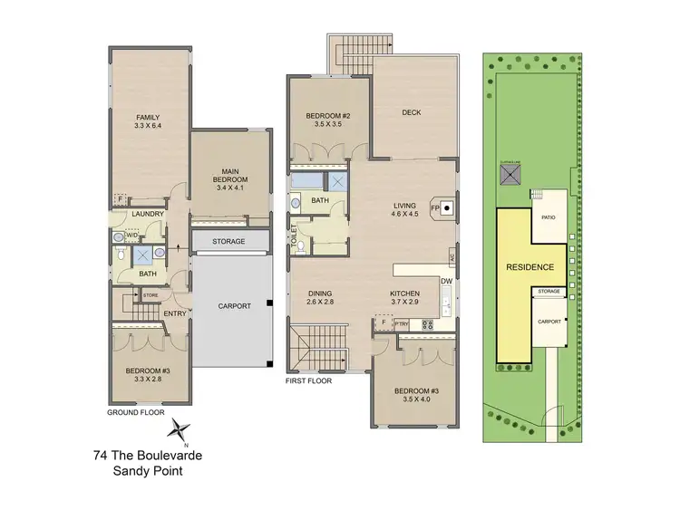 Floorplan of Homely house listing, 74 The Boulevarde, Sandy Point VIC 3959