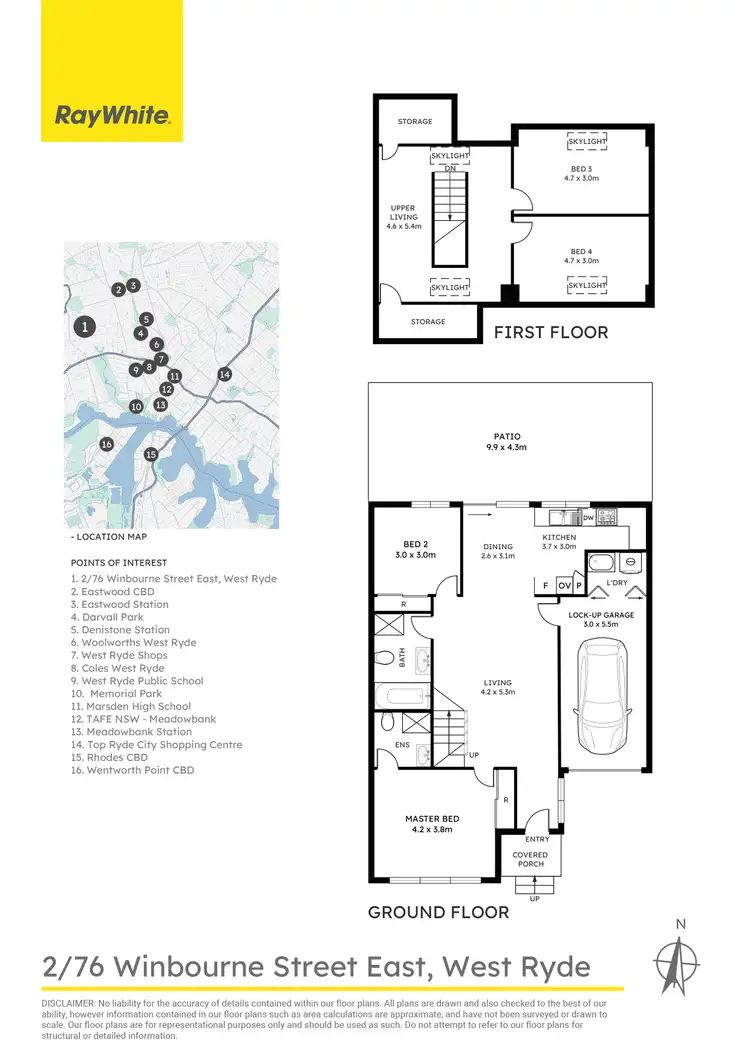 Floorplan of Homely townhouse listing, 2/76 Winbourne Street East, West Ryde, West Ryde NSW 2114