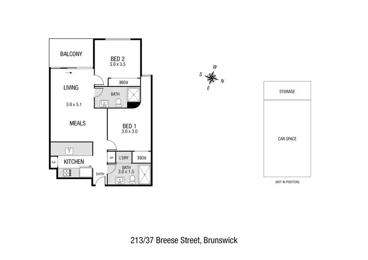 Floorplan of Homely apartment listing, 213/37-43 Breese Street, Brunswick VIC 3056