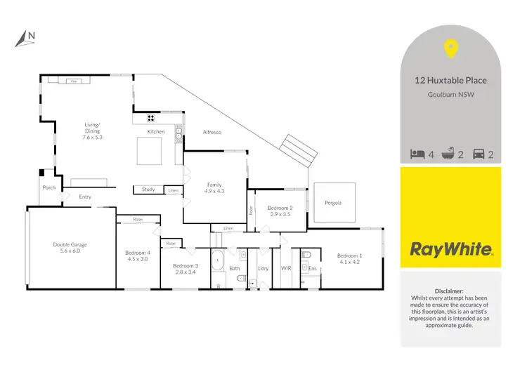 Floorplan of Homely house listing, 22 Huxtable Place, Goulburn NSW 2580