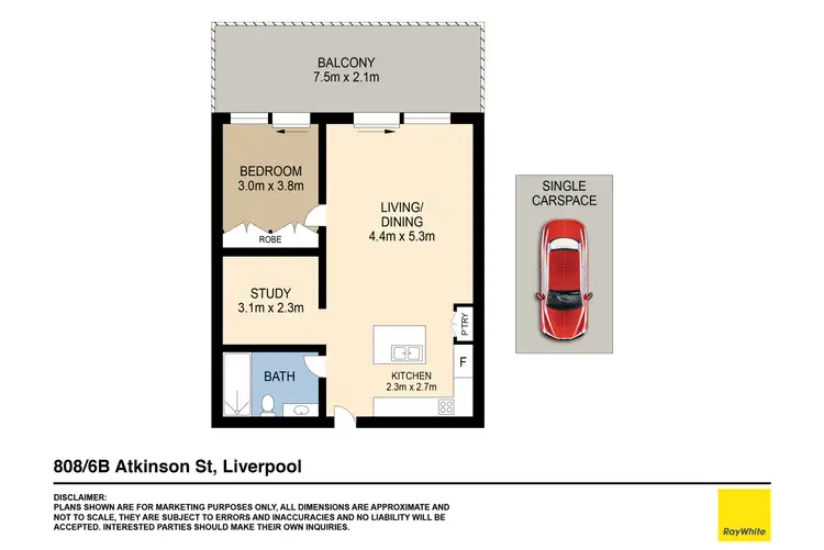 Floorplan of Homely apartment listing, 808/6b Atkinson Street, Liverpool NSW 2170