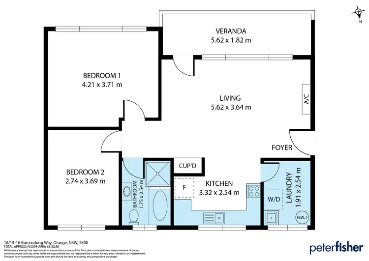 Floorplan of Homely unit listing, 16/14-16 Burrendong Way, Orange NSW 2800