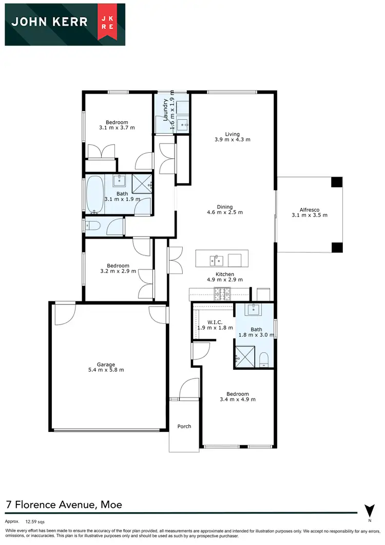Floorplan of Homely house listing, 7 Florence Avenue, Moe VIC 3825