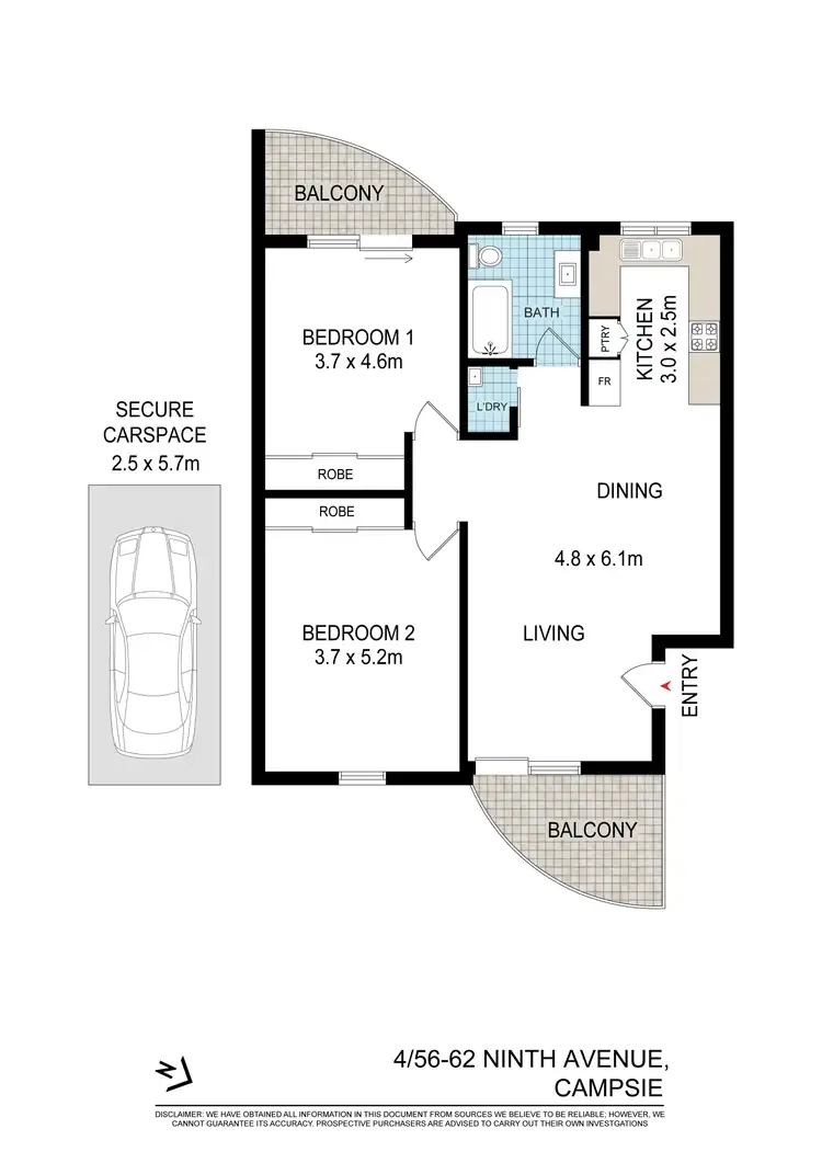Floorplan of Homely apartment listing, 4/56-62 Ninth Avenue, Campsie NSW 2194