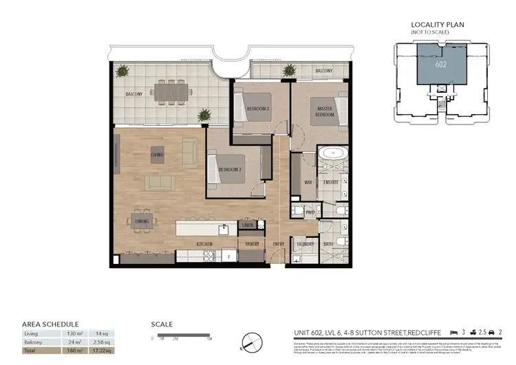 Floorplan of Homely apartment listing, 602/4-8 Sutton Street, Redcliffe QLD 4020