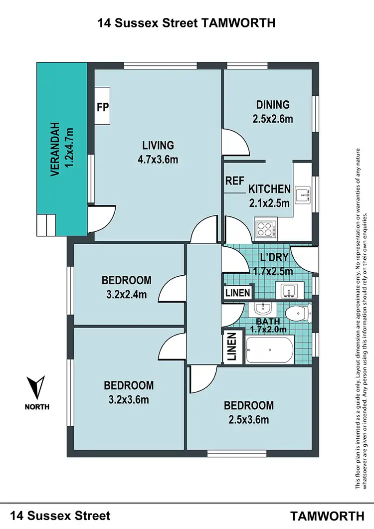 Floorplan of Homely house listing, 14 Sussex Street, Tamworth NSW 2340