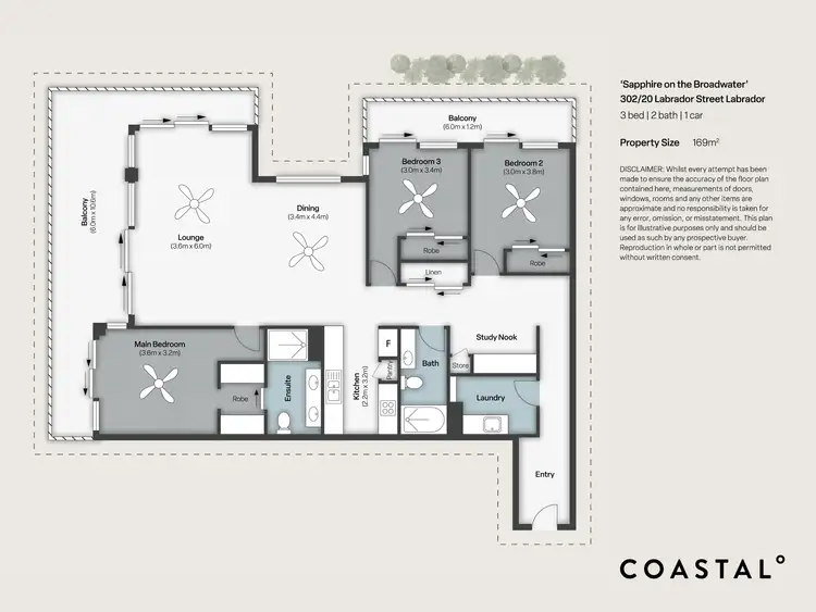 Floorplan of Homely apartment listing, 302/20 Labrador Street, Labrador QLD 4215