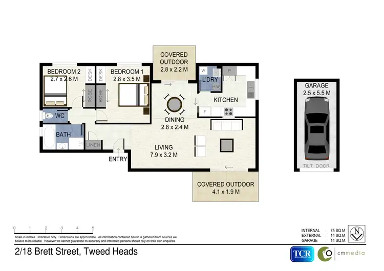 Floorplan of Homely unit listing, 2/18 Brett Street, Tweed Heads NSW 2485