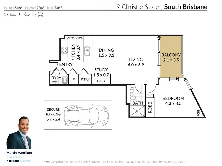 Floorplan of Homely unit listing, 610/9 Christie Street, South Brisbane QLD 4101