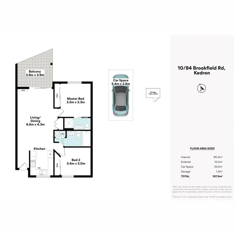 Floorplan of Homely unit listing, 10/84 Brookfield Road, Kedron QLD 4031