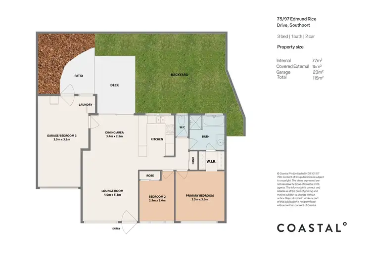 Floorplan of Homely townhouse listing, 75/97 Edmund Rice Drive, Southport QLD 4215