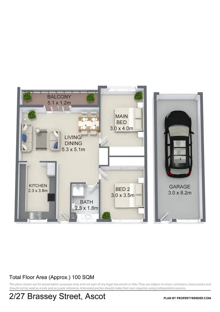 Floorplan of Homely apartment listing, 2/27 Brassey Street, Ascot QLD 4007