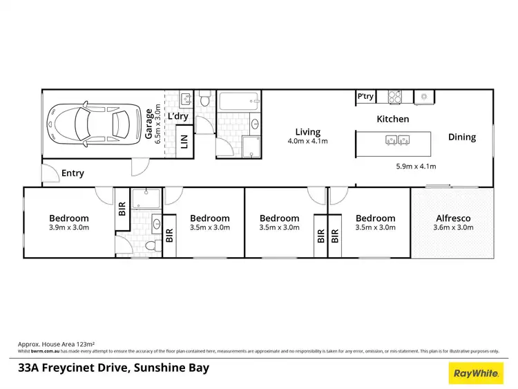 Floorplan of Homely semi-detached listing, 2/33 Freycinet Drive, Sunshine Bay NSW 2536